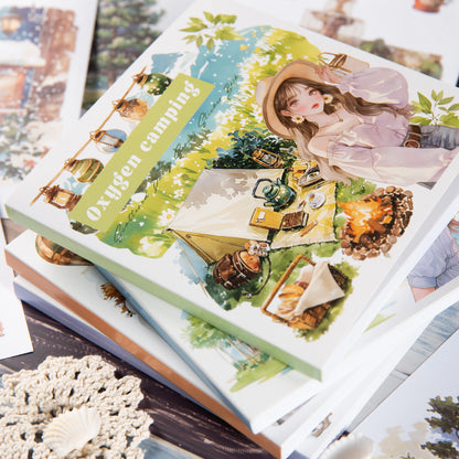 JIANQI 50pcs PET Die cut Stickers book Four Seasons Scenery Decorative handmade Scrapbooking Material Diary Album Craft Supplies