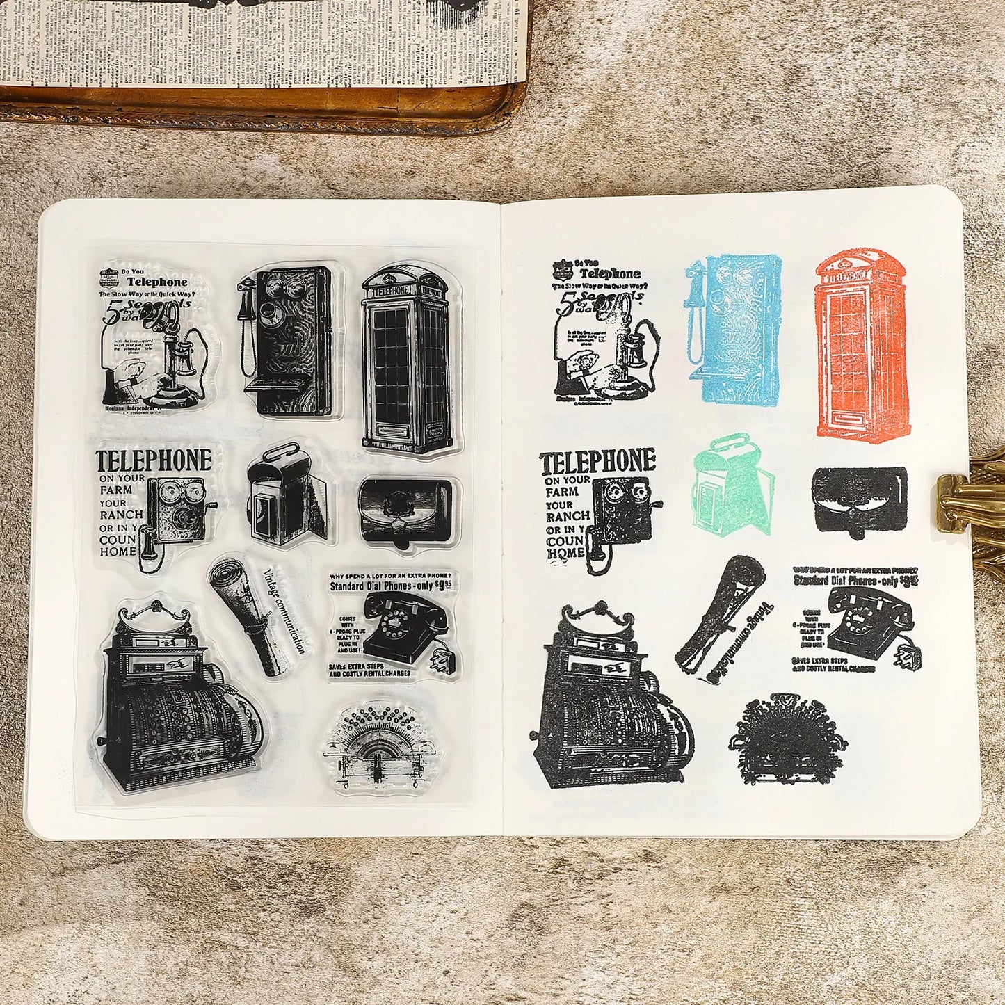 JIANWU Vintage Door Window Hot Air Balloon Material Collage Landscape Transparent Silicone Stamp Creative DIY Journal Stationery