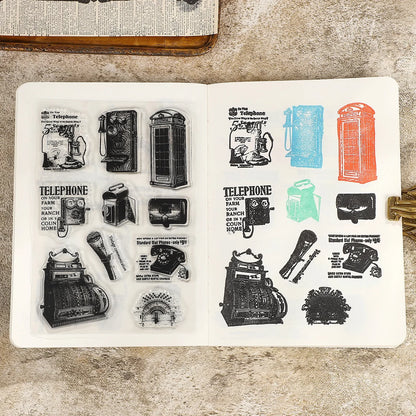 JIANWU Vintage Door Window Hot Air Balloon Material Collage Landscape Transparent Silicone Stamp Creative DIY Journal Stationery