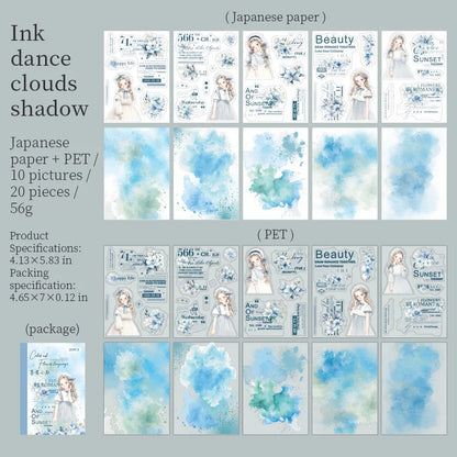 JIANQI 20 sheet PET Stickers book Cute Girl Creative Decorative handmade Scrapbooking Material Diary Album Craft Supplies