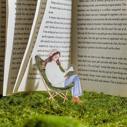 JIANQI 30 pcs/pack Reading girl Stickers aesthetic Stick Labels Decorative Diary Album material Scrapbooking Supplies