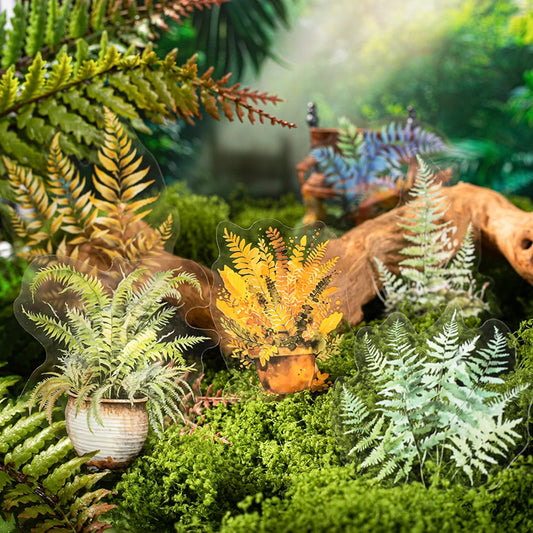 JIANQI Plant Sticker pack 20pcs Natural plants Transparent Waterproof Grass hand account Decoration Scrapbooking supplies