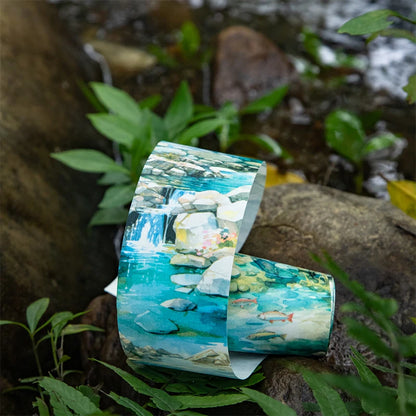 50mm*2m Landscape Tapes The flowing water DIY Scrapbooking Decor Photo Album Collage Junk Journal Materials Aesthetics Stickers