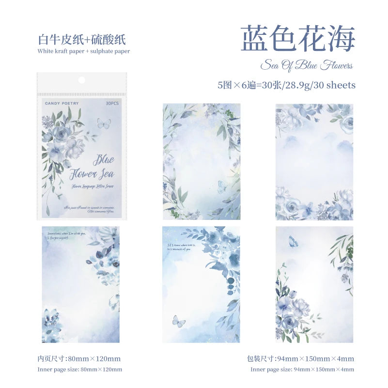 JIANQI 30pcs Decor paper Book Floral Frames can be written Material Collage Junk Journal DIY Scrapbooking supplies