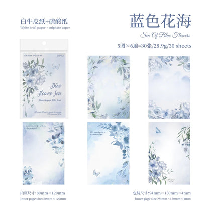 JIANQI 30pcs Decor paper Book Floral Frames can be written Material Collage Junk Journal DIY Scrapbooking supplies
