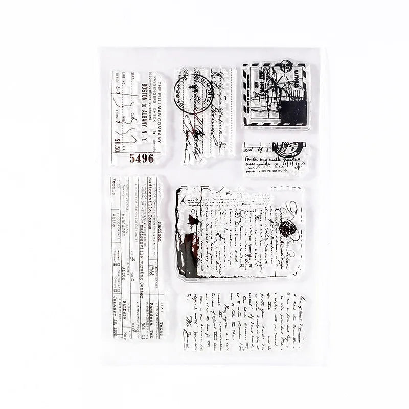 JIANWU Minimalist Black White Transparent Stamp Creative Retro Scrapbooking Journal Decoration Silicone Seal Stationery Supplies