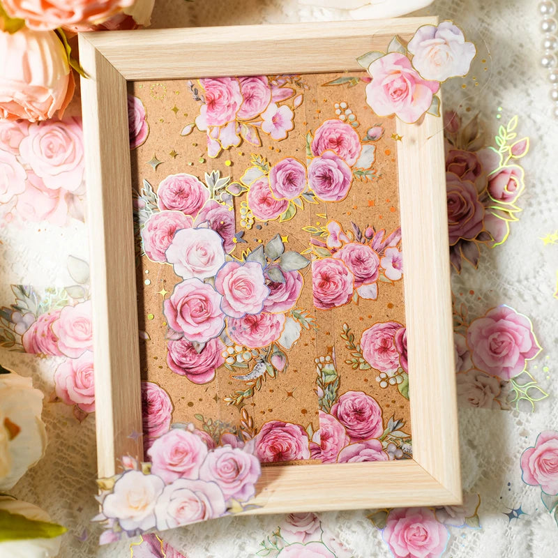 JIANQI 5 Sheets PET Flowers Stickers INS Decorative handmade Scrapbooking Material Diary Album Craft Supplies