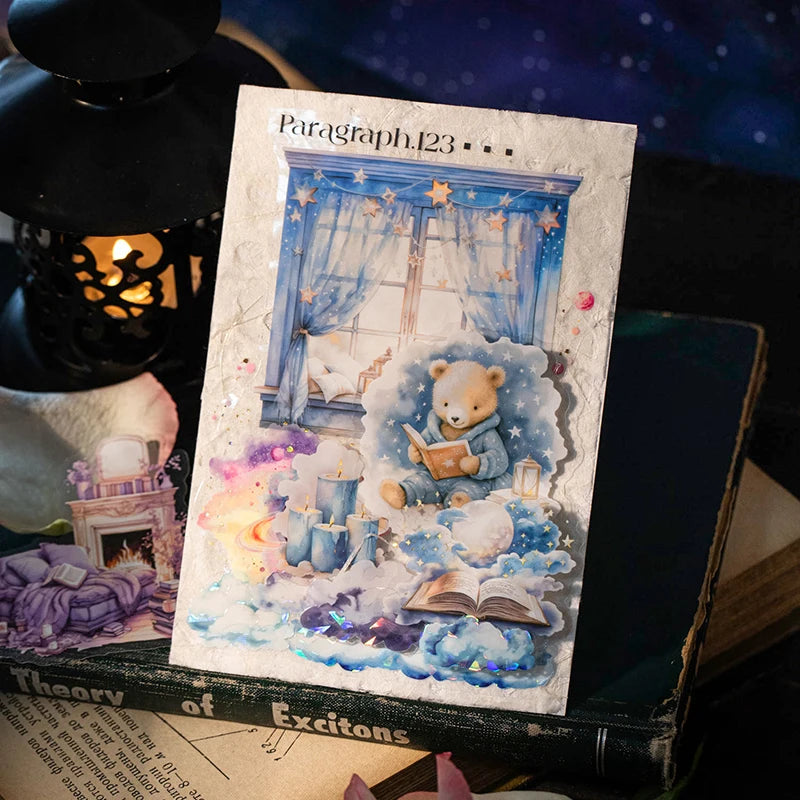 JIANQI 15pcs/pack Reading girl Stickers Junk Journal Creative Stationery DIY Deco Stickers Scrapbooking Supplies