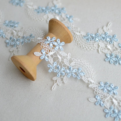 1 Yard Fine Line Pink Blue Water Soluble Embroidery Lace DIY Clothing Accessories