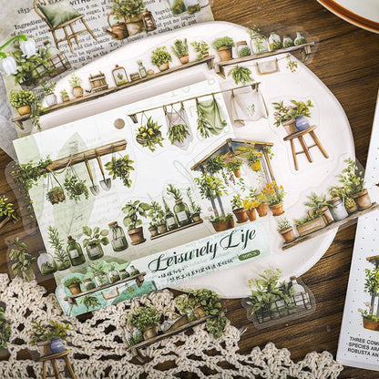 JIANQI 30pcs Home life Sticker Pack Decorative Junk Journal DIY Scrapbooking Supplies Collage Stationery Stickers