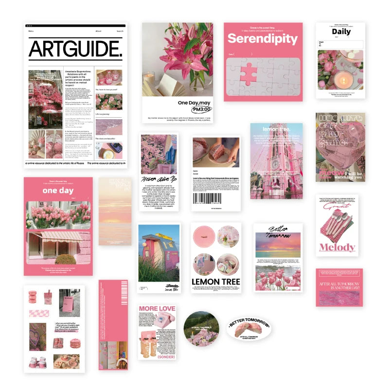 40 pcs Adhesive Sticker Pack landscape Stickers aesthetic Diary Album DIY Decorative Adhesive art marker Scrapbooking supplies