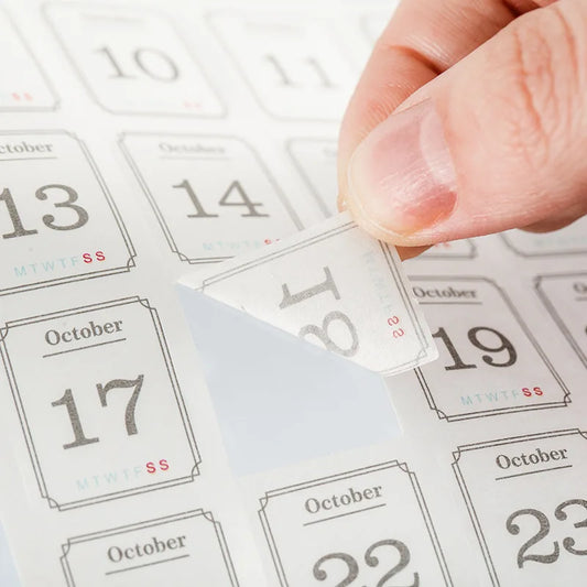 JIANQI Calendar Sticker 365 day date Stick Labels Decorative Scrapbooking Diary Album Planner hand made Collage material
