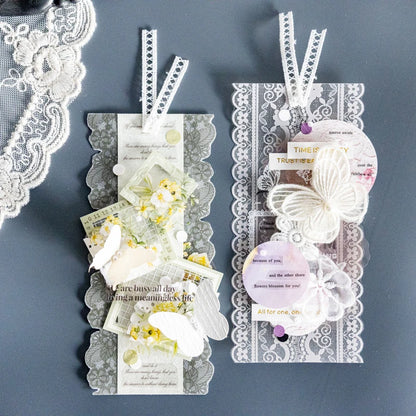 JIANQI 4cm*2m Flowers Lace PET Tapes DIY Scrapbooking Collage Stattionery Junk Journal School Supplies Decor Aesthetics Tapes