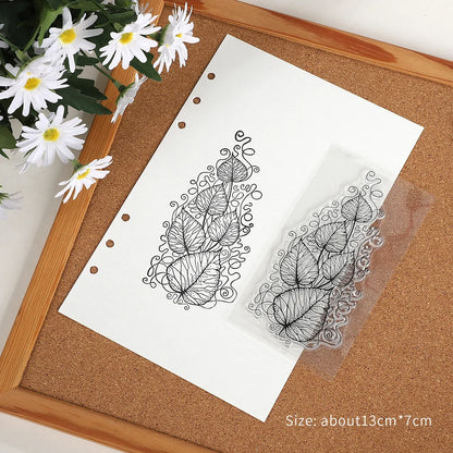 JIANWU Vintage Trees Snowflake Pattern Material Collage Transparent Silicone Stamp Creative DIY Student Supplies Stationery