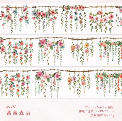 JIANQI 75mm*2m cane vine Tape Stickers Creativity Scrapbooking Hand Account Adhesive hand made Diy Junk Journal Craft Supplies