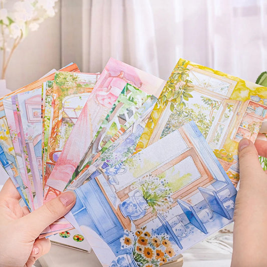 10pcs Large size Healing Little Home Stickers Decorative Junk Journal Creative Stationery DIY Stickers Scrapbooking Supplies