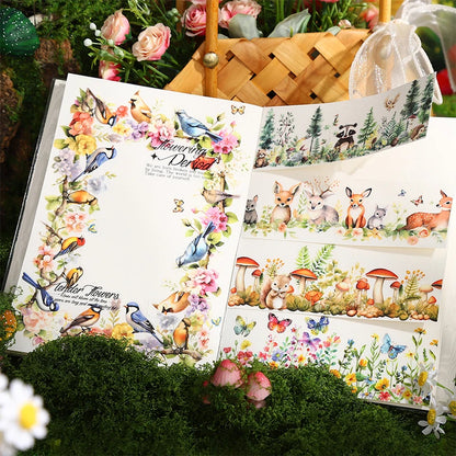 JIANQI 50mm*2m Animal World landscape Tapes DIY Scrapbooking Decor Photo Album Collage Journalling Materials Stickers