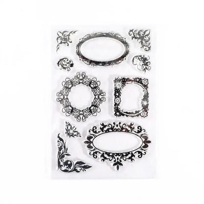 JIANWU Minimalist Black White Transparent Stamp Creative Retro Scrapbooking Journal Decoration Silicone Seal Stationery Supplies