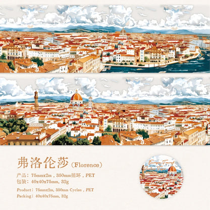 JIANQI 75mm*2m PET Large size tape Sticker Decorative collage Adhesive Diy Scrapbooking hand made Masking tapes