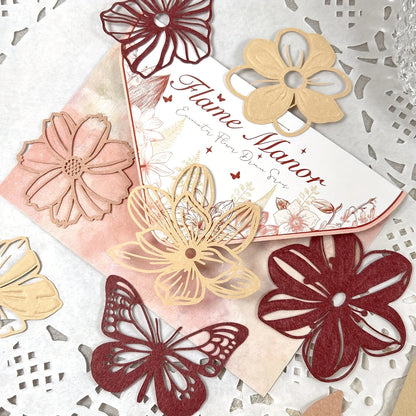 10 pcs Hollow out Butterfly Lace Flower Retro Hand Account DIY Material Decorative Diary Junk Journal Supplies Scrapbooking