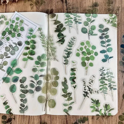 JIANQI 40 Pcs/pack Vintage Creative flower plant Stickers hand tent DIY Stick Labels Scrapbooking Material Junk Journal Supplies