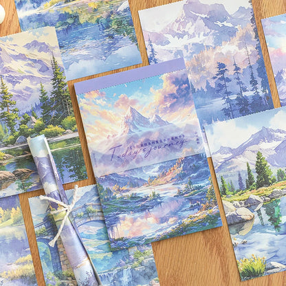 JIANQI 30 pcs Landscape material paper Decorative Diary Album Scrapbooking material Background paper junk journal supplies
