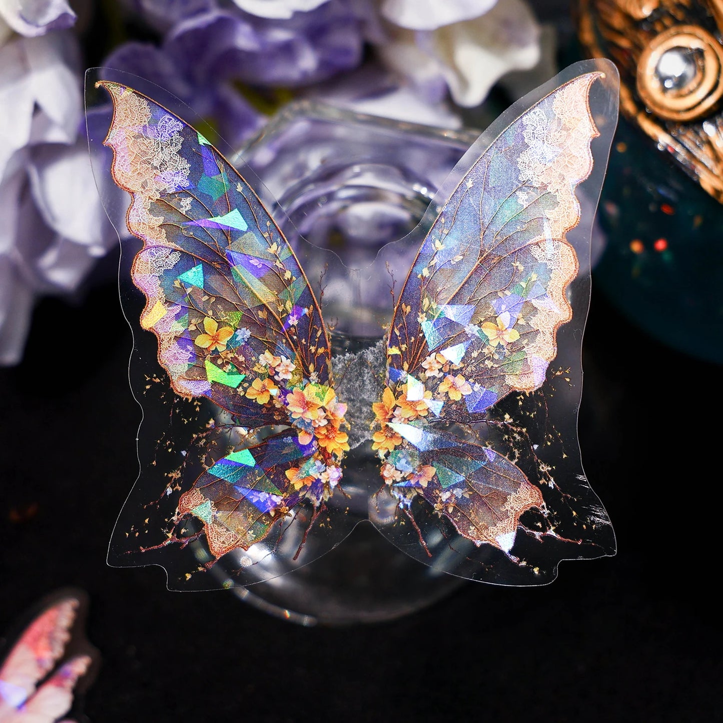 JIANQI 30pcs Butterfly wings PET Sticker pack DIY Scrapbooking Decor Photo Album Creative Stationery Collage Materials Stickers