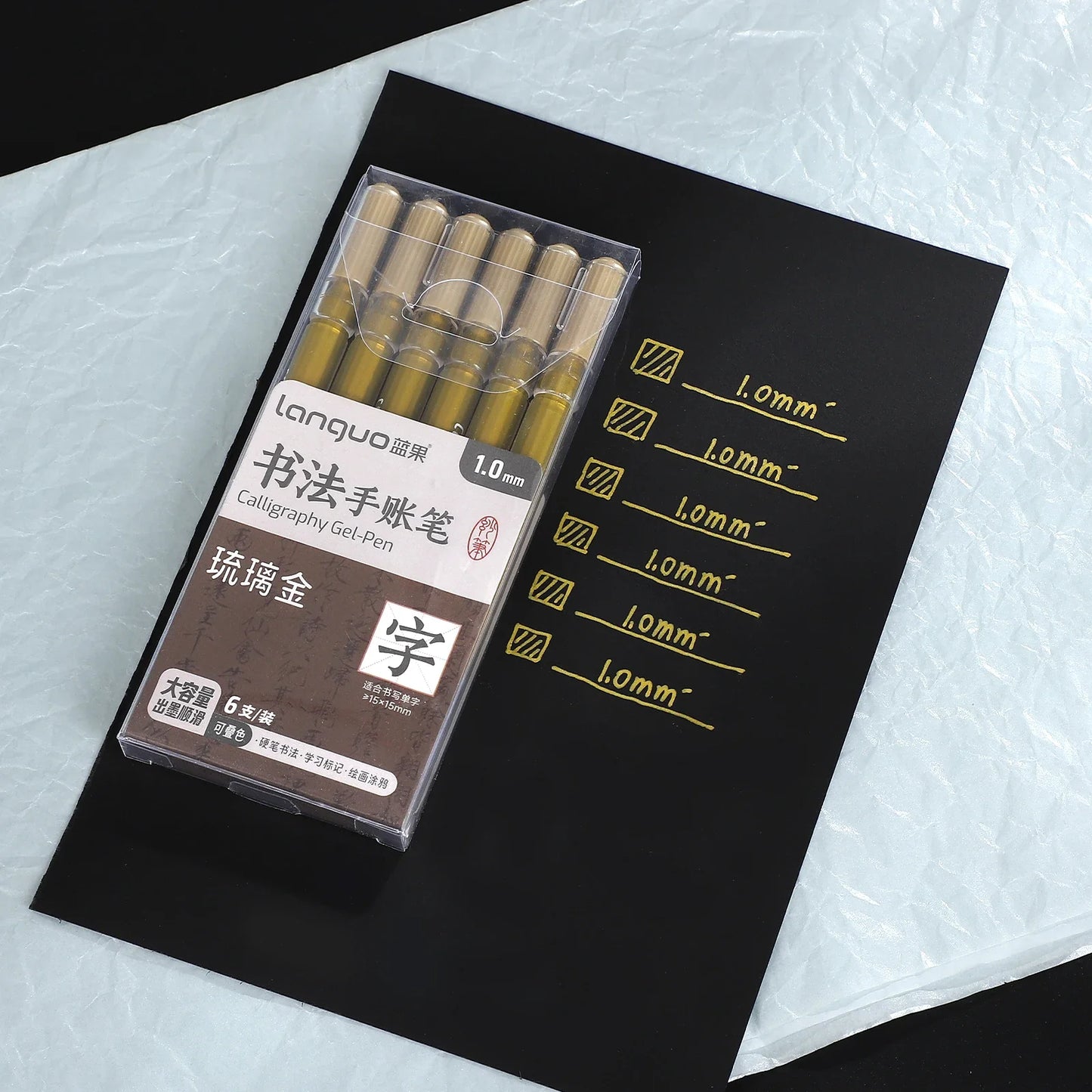 JIANWU 6 Pcs/set Stackable Calligraphy Hand-painted Watercolor Marker Pen Write Smoothly Creative Student Supplies Stationery