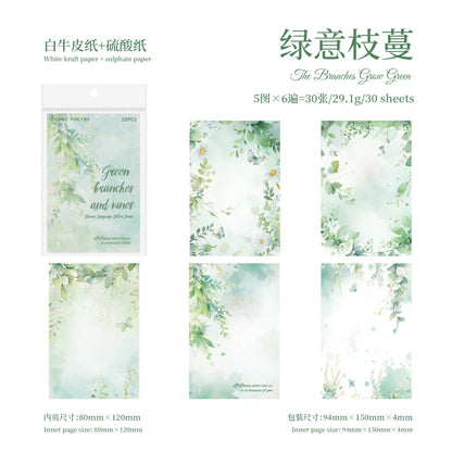 JIANQI 30pcs Decor paper Book Floral Frames can be written Material Collage Junk Journal DIY Scrapbooking supplies
