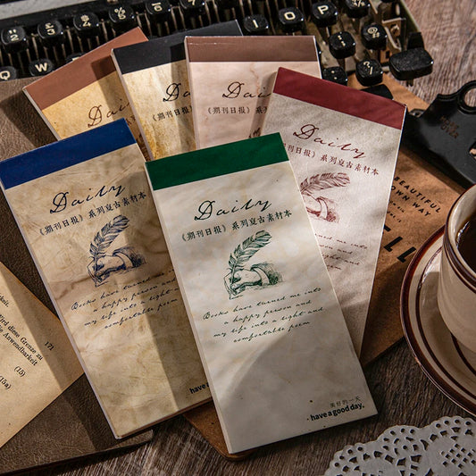 JIANQI 30pcs/book Vintage Journal Material Paper DIY Scrapbooking Decor Junk Journaling Collage Stationery School Supplies
