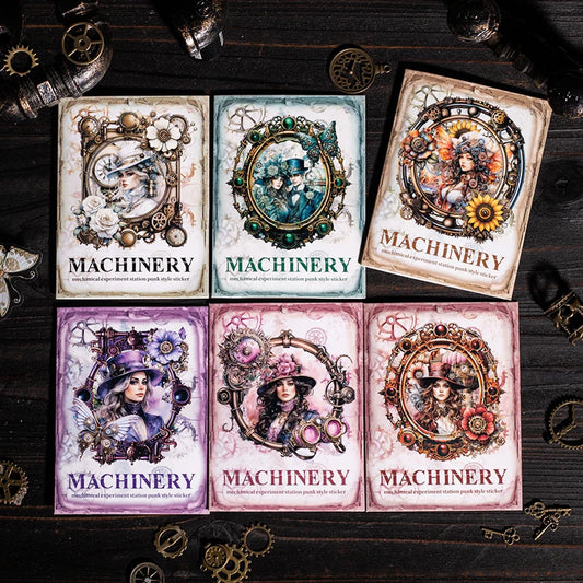JIANQI 20pcs Vintage Experiment PET Stickers DIY Scrapbooking Collage Junk Journal Aesthetic Stationery Planner Decor Stickers
