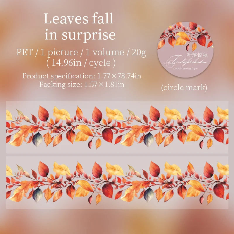 JIANQI 45mm*2m Transparent PET Floral Tapes DIY Scrapbooking Decor Photo Album Collage Journalling Materials Aesthetics Tapes