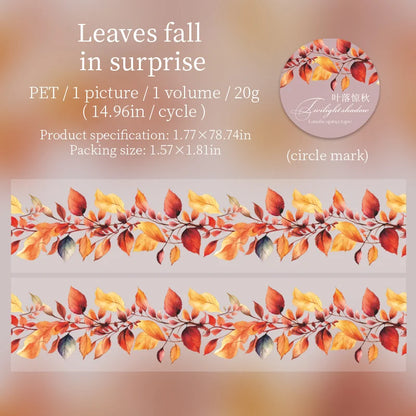 JIANQI 45mm*2m Transparent PET Floral Tapes DIY Scrapbooking Decor Photo Album Collage Journalling Materials Aesthetics Tapes