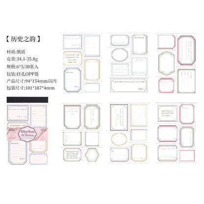 JIANQI 30 pcs INS Removable border memo pad Planner Decorative material paper Stationery Craft Supplies