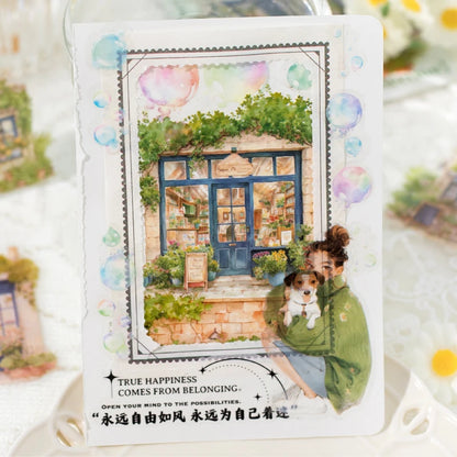 JIANQI 30 pcs House theme Sticker Pack Junk Journal DIY Scrapbooking School Supplies Collage Stationery Stickers