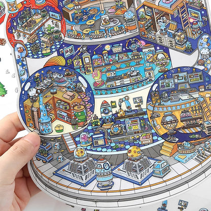 JIANQI Scene Miniature Stickers Storage Stickers DIY Cabin Scene Stacking and Pasting Scrapbooking Material Scrapbook Kit