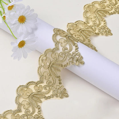 1Yard Lace Trim Wedding Dress Veil Sequins Lace Fabric  Costume Accessories 9.2cm Wide