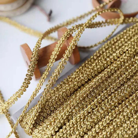5 Yards Golden Thread Lace Wave Hard Yarn Centipede Lace DIY Ethnic Style Clothing Accessories