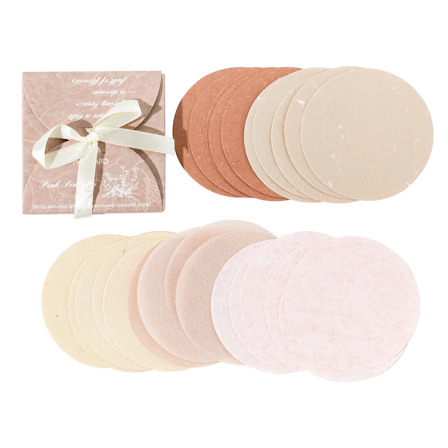 JIANQI 30pcs/lot Memo Pads Material Paper Solid Color Round Junk Journal Scrapbooking Cards Retro Background Decoration Paper
