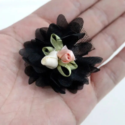10Pcs/Lot Handmade Chiffon Flower Lace Accessories for DIY Wedding Decoration