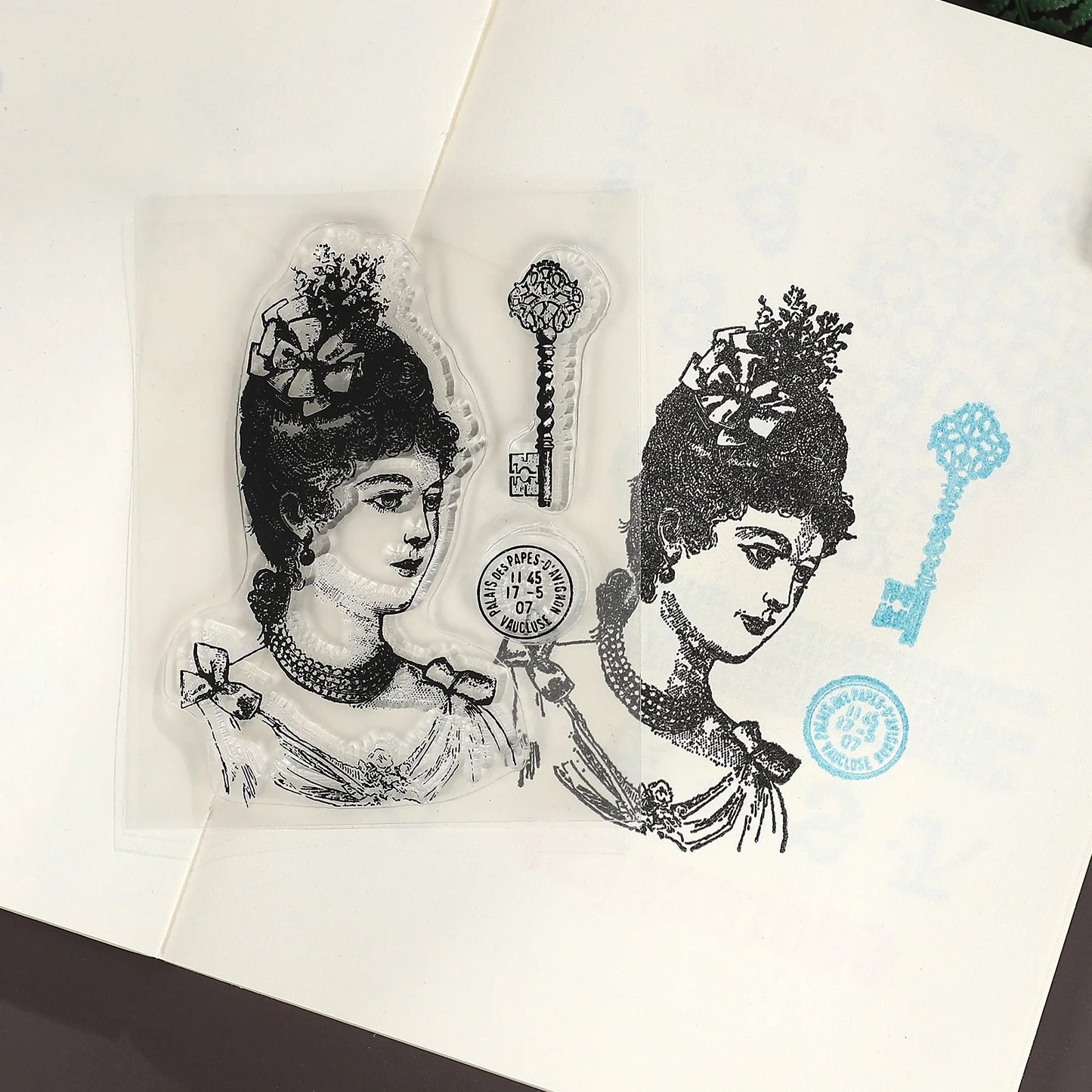 JIANWUVintage Butterfly Flower Label Character Landscape Material Collage Transparent Silicone Stamp Creative Journal Stationery
