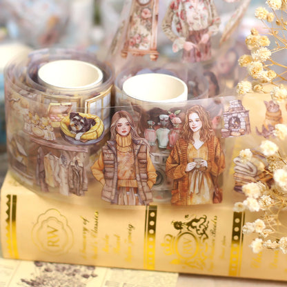 JIANQI 60mm*2m PET Girl's life Tapes Sticker Decorative collage Adhesive Diy Scrapbooking hand made Masking tape Stickers
