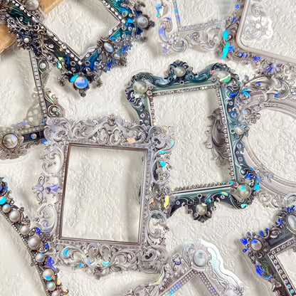 10 Pcs/Pack Floral Frame Stickers Adhesive Materials DIY Scrapbooking Decor Junk Journal Collage Stationery Diary Sticker