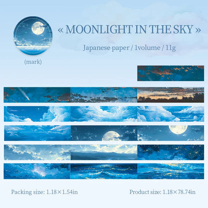 JIANQI 30mm*2m Sky and Sea landscape Tapes DIY Scrapbooking Decor Photo Album Collage Journalling Materials Stickers