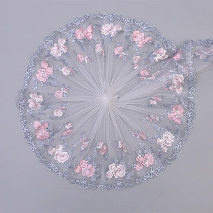 1 Yard Pink Embroidery Decoration Lace Fabric Lace Clothing Accessories Decoration Doll Dress 10CM Wide