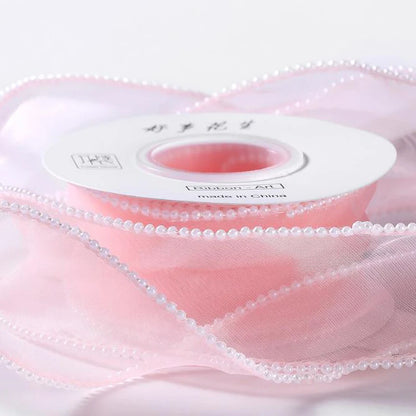 5 Yards Pearl Edged Fishtail Yarn Pleated Wave Handmade DIY Flower Packaging Cake Ribbon Lace 4CM Wide