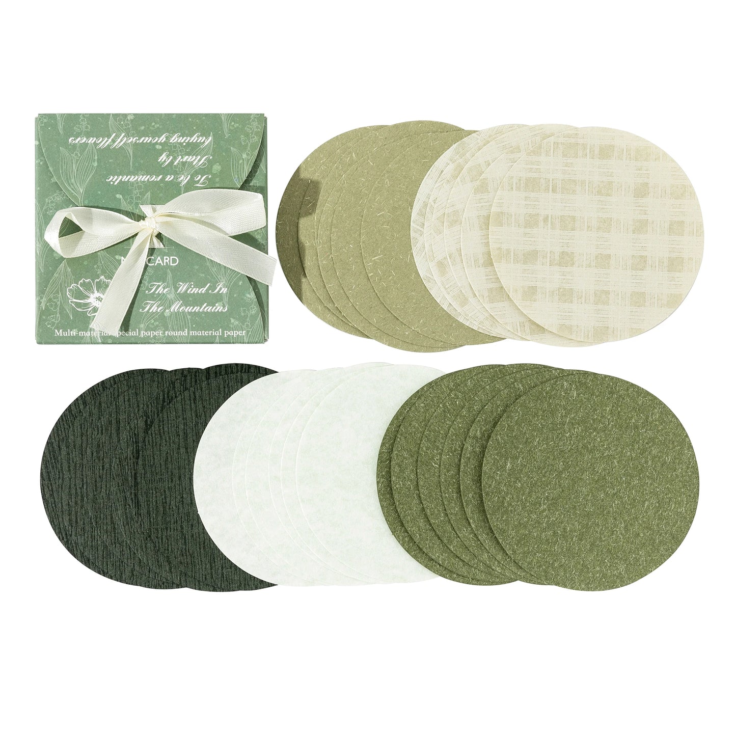 JIANQI 30pcs/lot Memo Pads Material Paper Solid Color Round Junk Journal Scrapbooking Cards Retro Background Decoration Paper