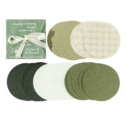 JIANQI 30pcs/lot Memo Pads Material Paper Solid Color Round Junk Journal Scrapbooking Cards Retro Background Decoration Paper