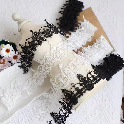 1Yard Cotton Embroidered Flowers Lace Material Ribbon DIY Collar Neckline Trim Sewing Garment Accessories 5cm Wide