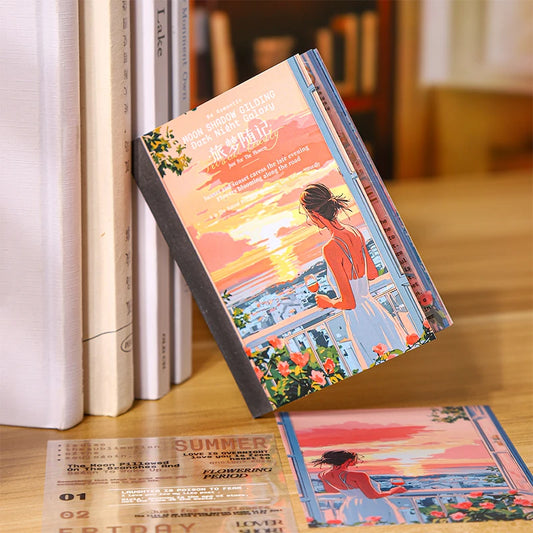 JIANQI 20 PCS Character Landscape PET Die cut Stickers book Decorative handmade Scrapbooking Material Diary Album Craft Supplies